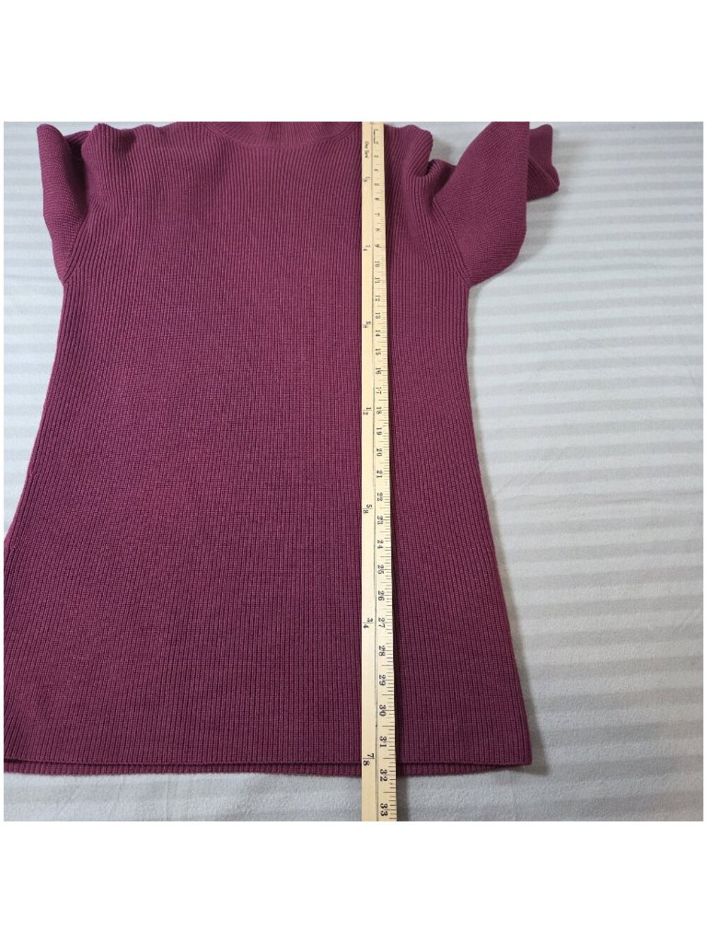 Babaton $168 Dress Pure Merino Wool 2XS Maroon Turtleneck Knee Lenght Knit - Picture 8 of 10